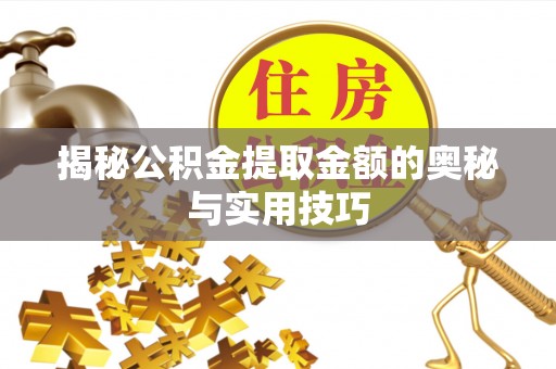 南昌揭秘公积金提取金额的奥秘与实用技巧