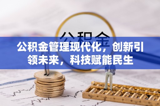 南昌公积金管理现代化，创新引领未来，科技赋能民生