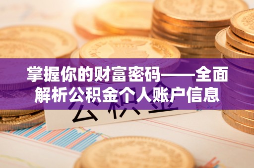 南昌掌握你的财富密码——全面解析公积金个人账户信息