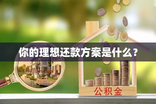 南昌你的理想还款方案是什么？